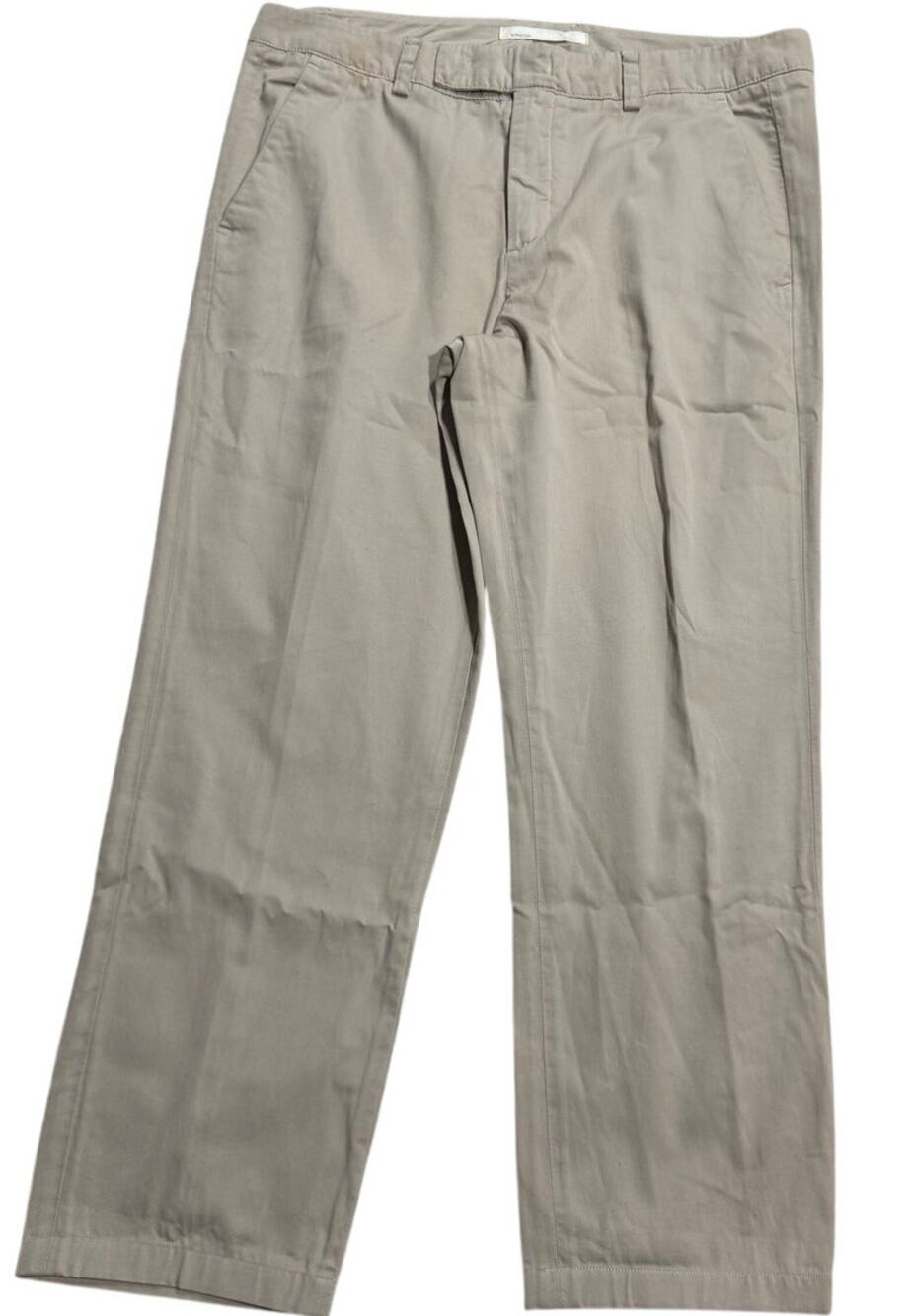 Vince Khaki Pants Chinos Cropped Extended Tab 100% Cotton USA Womens Size 31 Tan